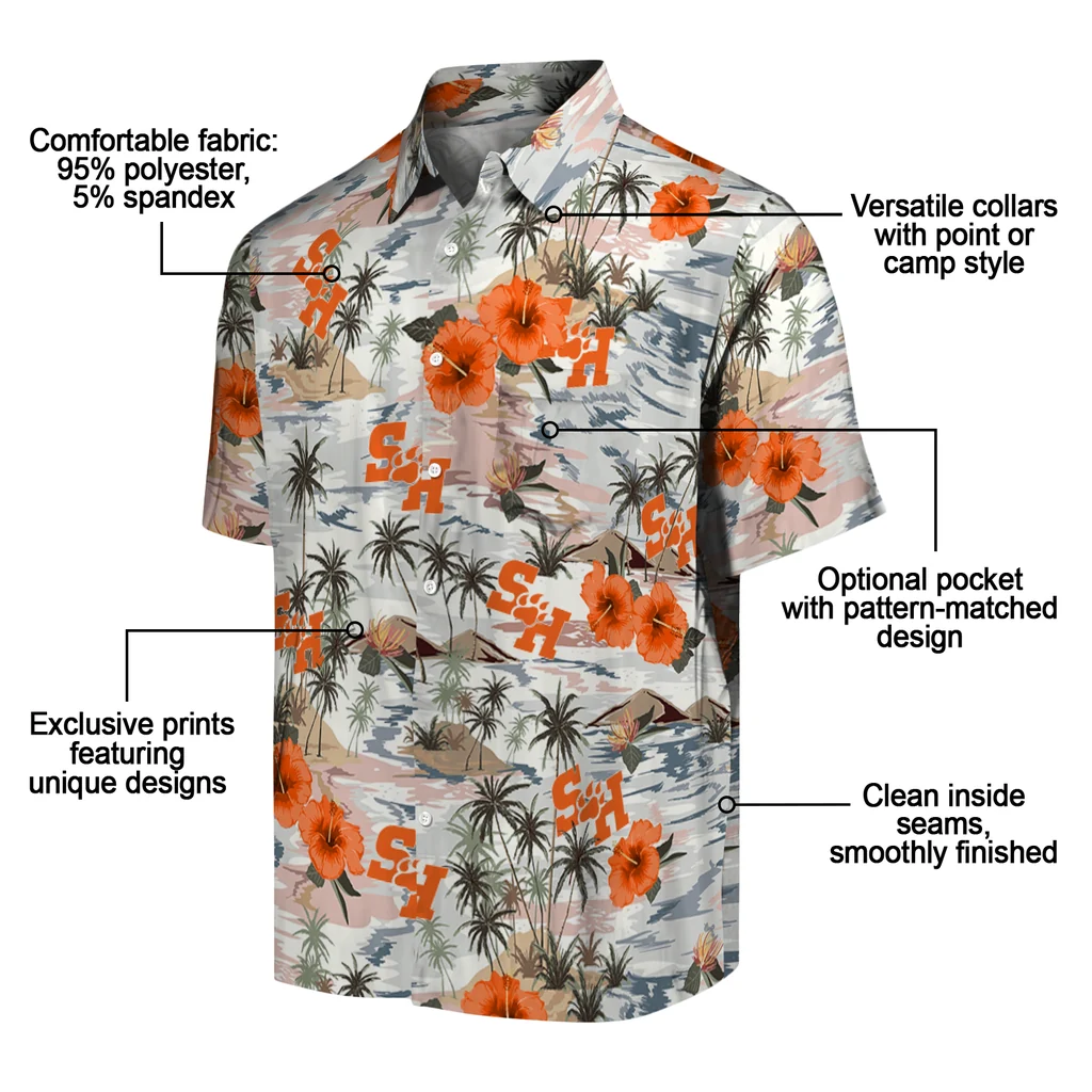 Sam Houston Bearkats Hawaiian Shirt - Hibiscus Seaside sam houston bearkats hibiscus seaside white hawaiian shirts new arrival