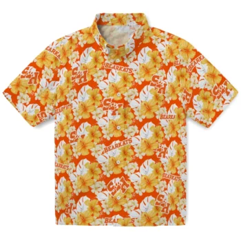 sam houston bearkats hibiscus tropics orange yellow hawaiian shirts best selling
