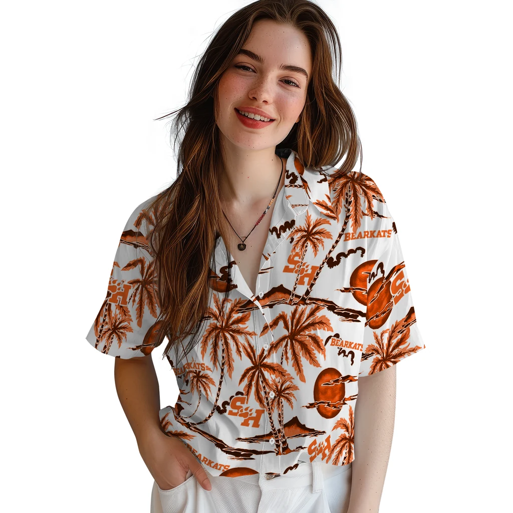 Sam Houston Bearkats Hawaiian Shirt - Palm Sunset sam houston bearkats palm sunset hawaiian shirts latest model