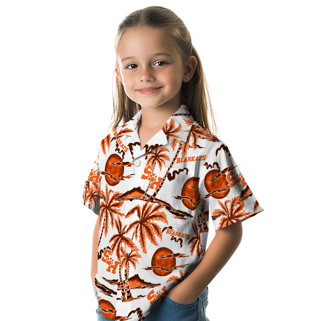 Sam Houston Bearkats Hawaiian Shirt - Palm Sunset sam houston bearkats palm sunset hawaiian shirts premium grade