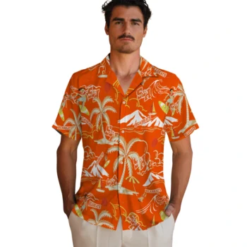 sam houston bearkats palm tree island orange hawaiian shirts fashion forward