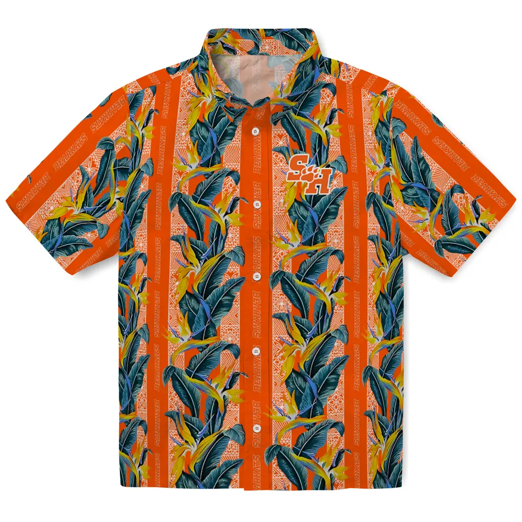 Sam Houston Bearkats Hawaiian Shirt - Paradise Vines sam houston bearkats paradise vines orange hawaiian shirts best selling
