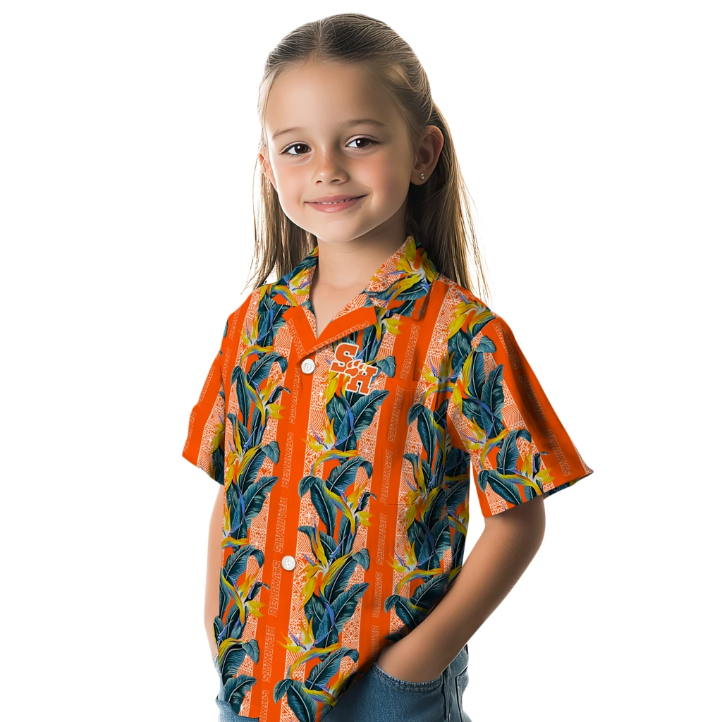 Sam Houston Bearkats Hawaiian Shirt - Paradise Vines sam houston bearkats paradise vines orange hawaiian shirts premium grade