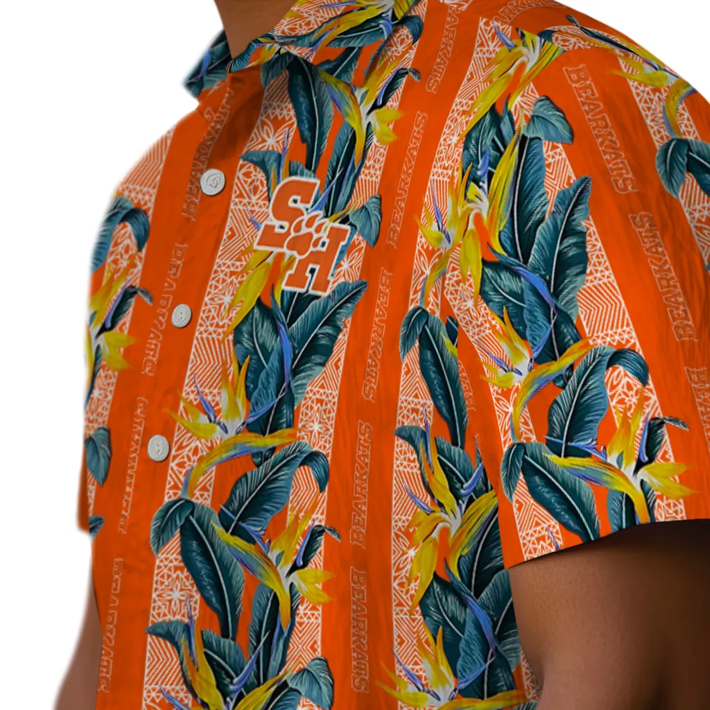 Sam Houston Bearkats Hawaiian Shirt - Paradise Vines sam houston bearkats paradise vines orange hawaiian shirts trendy