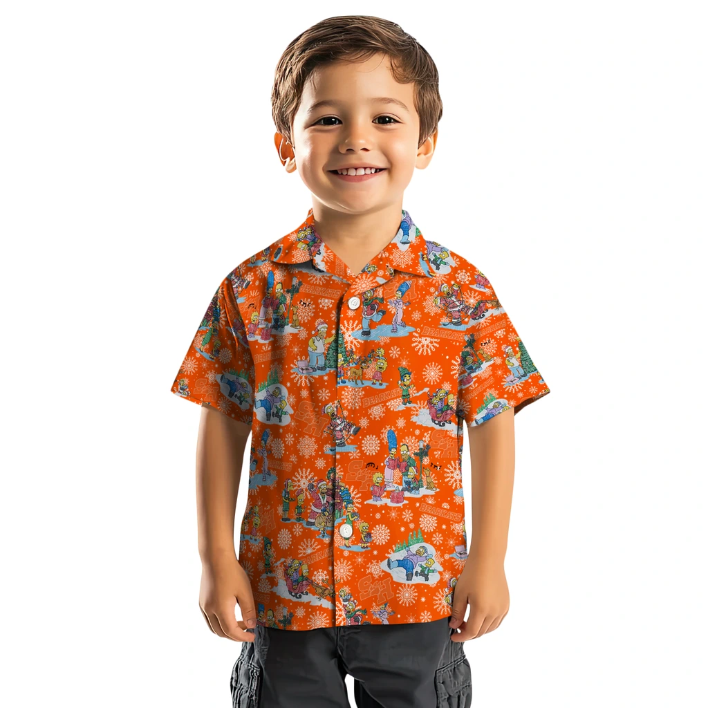 Sam Houston Bearkats Hawaiian Shirt - Simpsons Christmas sam houston bearkats simpsons christmas orange hawaiian shirts top rated
