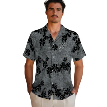san antonio spurs hibiscus petals silver hawaiian shirts fashion forward