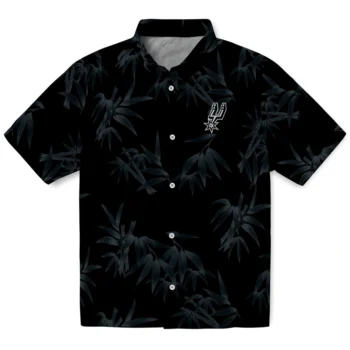 san antonio spurs bamboo branches silver black hawaiian shirts best selling