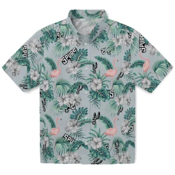 san antonio spurs flamingo palms silver hawaiian shirts best selling