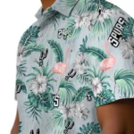 San Antonio Spurs Hawaiian Shirt – Flamingo and Hibiscus