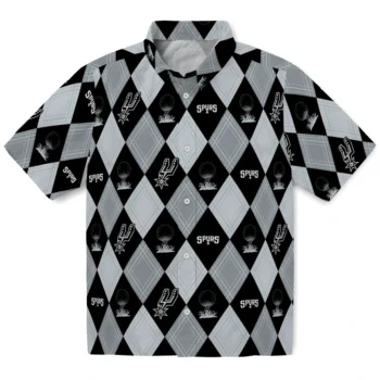 san antonio spurs balloon plaid silver hawaiian shirts best selling