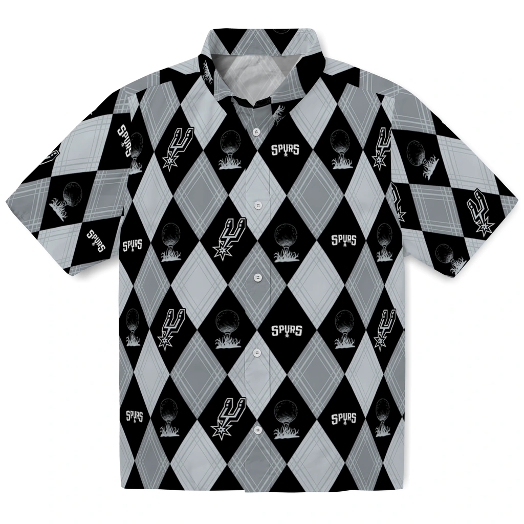 San Antonio Spurs Hawaiian Shirt - Golfing Plaid san antonio spurs balloon plaid silver hawaiian shirts best selling