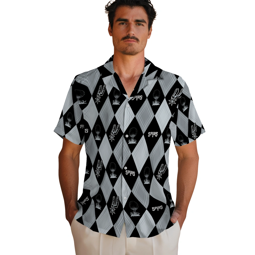 San Antonio Spurs Hawaiian Shirt - Golfing Plaid san antonio spurs balloon plaid silver hawaiian shirts fashion forward