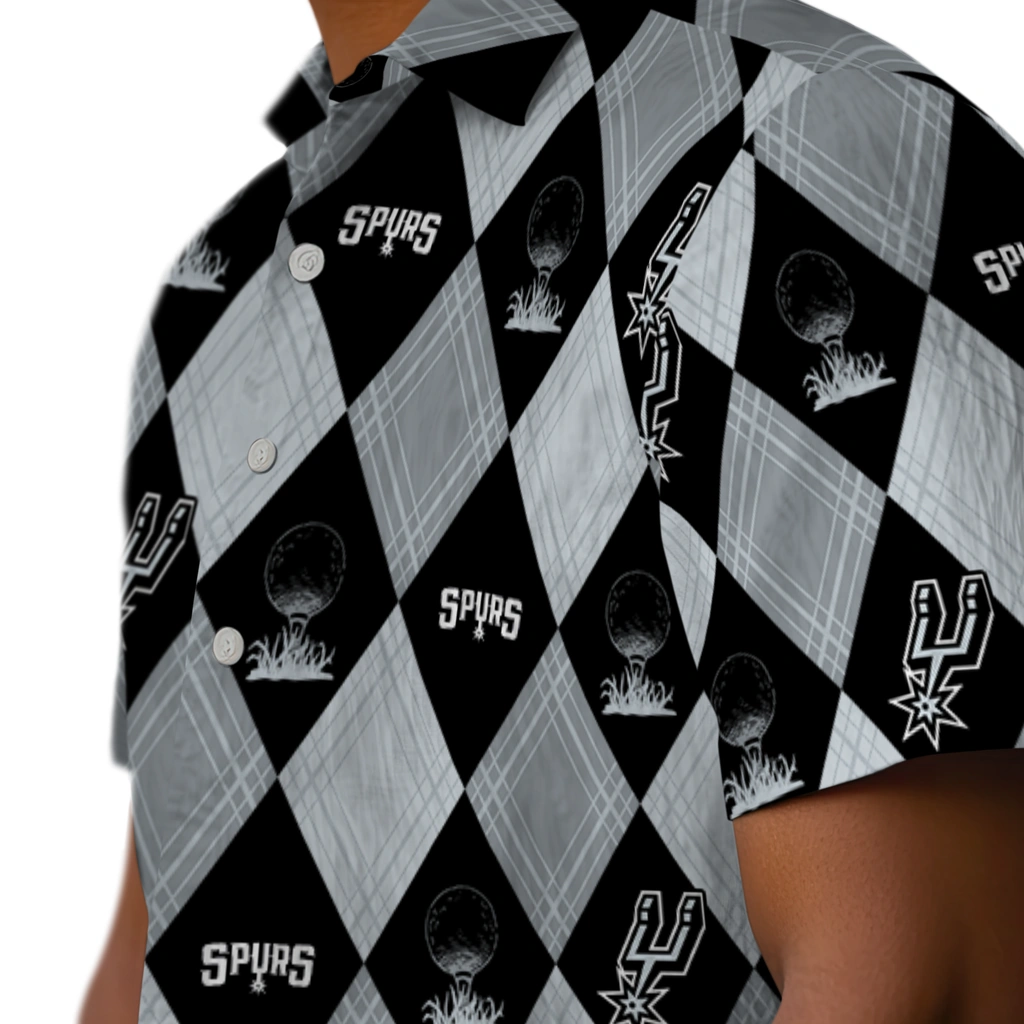 San Antonio Spurs Hawaiian Shirt - Golfing Plaid san antonio spurs balloon plaid silver hawaiian shirts trendy