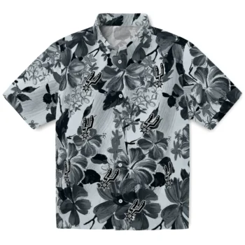 san antonio spurs hibiscus arrangement silver hawaiian shirts best selling