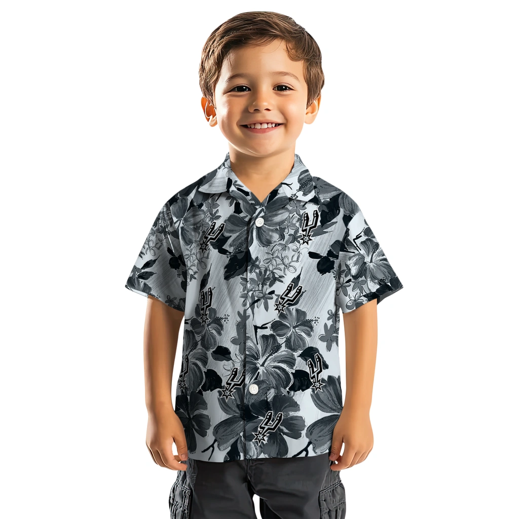 San Antonio Spurs Hawaiian Shirt - Hibiscus Arrangement san antonio spurs hibiscus arrangement silver hawaiian shirts top rated