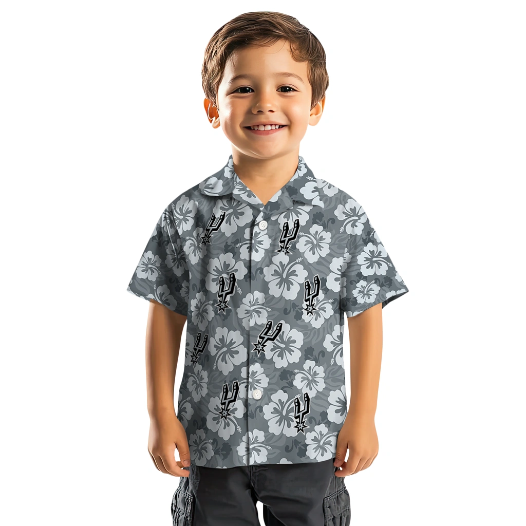 San Antonio Spurs Hawaiian Shirt - Hibiscus Cluster san antonio spurs hibiscus cluster silver hawaiian shirts top rated