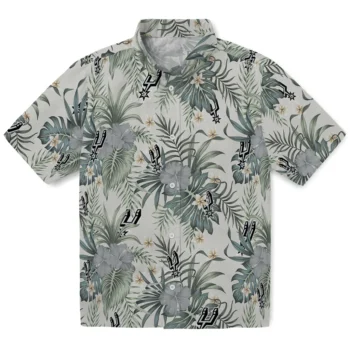 san antonio spurs hibiscus designs beige hawaiian shirts best selling