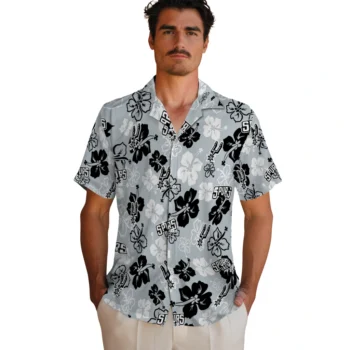 san antonio spurs hibiscus bloom silver hawaiian shirts fashion forward