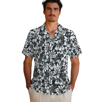 san antonio spurs hibiscus motif silver white hawaiian shirts fashion forward