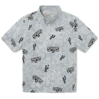 san antonio spurs hibiscus oasis silver hawaiian shirts best selling