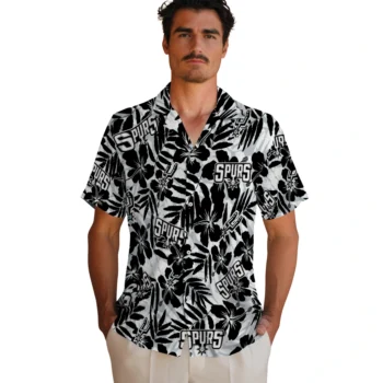 san antonio spurs hibiscus overlay hawaiian shirts fashion forward