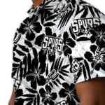 San Antonio Spurs Hawaiian Shirt – Hibiscus Overlay