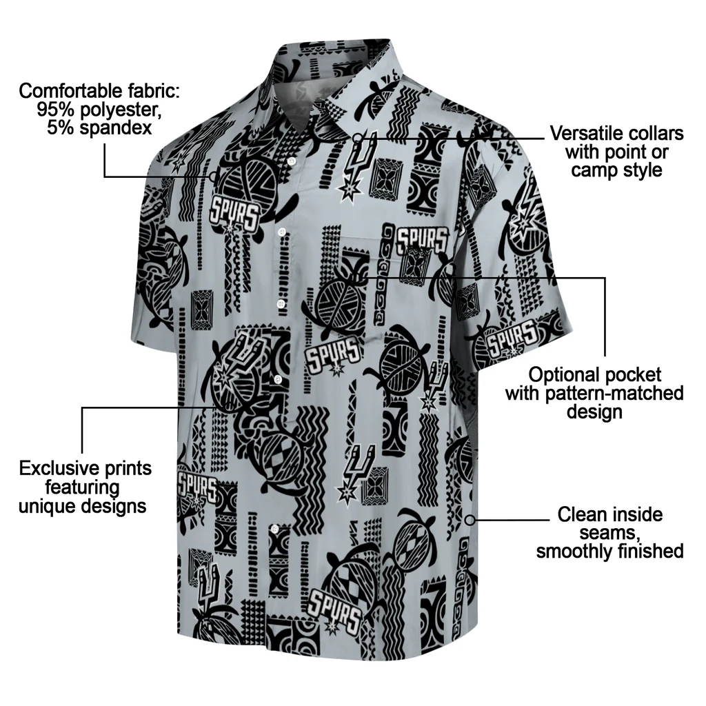 San Antonio Spurs Hawaiian Shirt - Turtle Lines san antonio spurs turtle lines silver hawaiian shirts new arrival