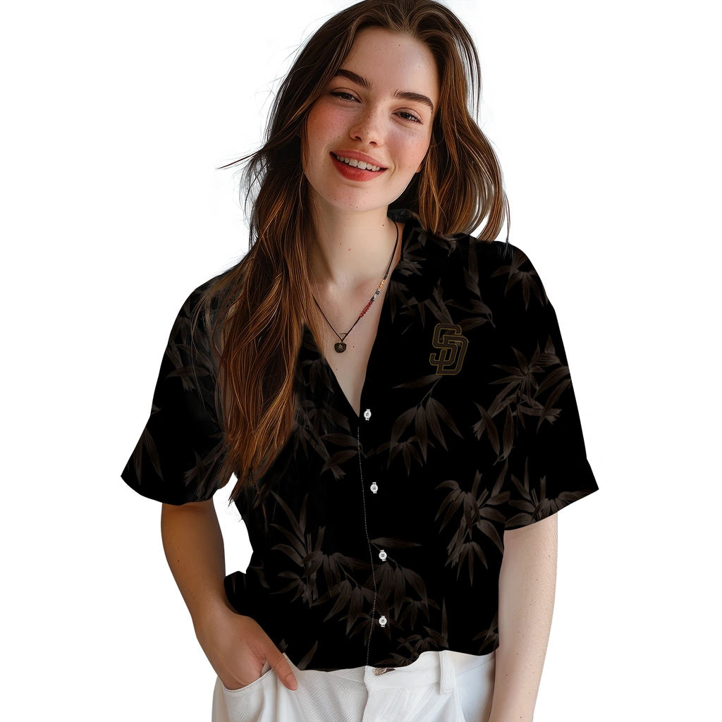 San Diego Padres Hawaiian Shirt - Bamboo Branches san diego padres bamboo branches brown black hawaiian shirts latest model