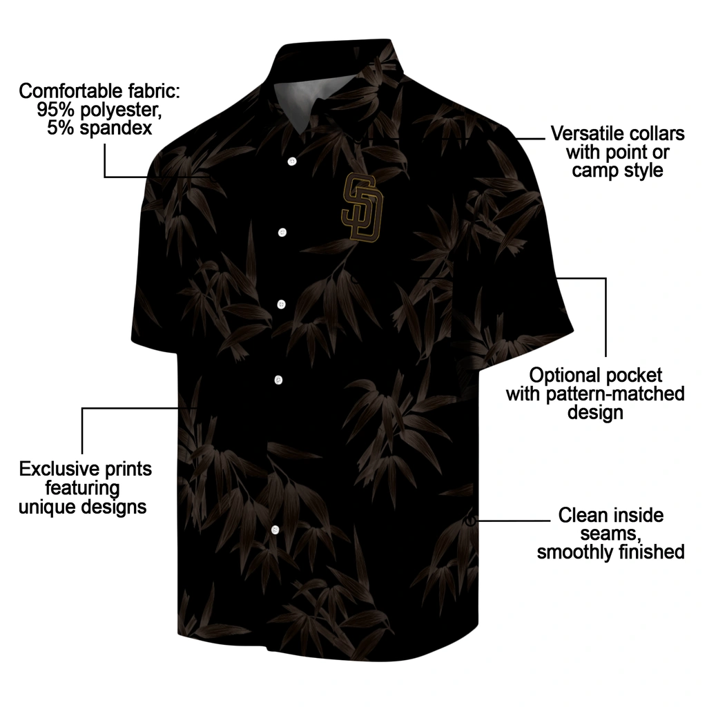 San Diego Padres Hawaiian Shirt - Bamboo Branches san diego padres bamboo branches brown black hawaiian shirts new arrival