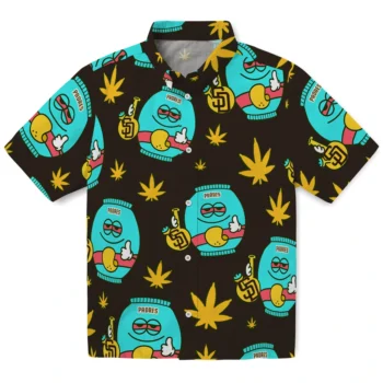 san diego padres bong smile brown hawaiian shirts best selling