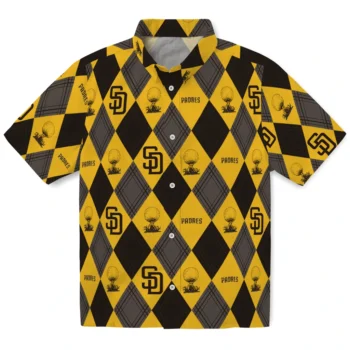 san diego padres balloon plaid brown hawaiian shirts best selling