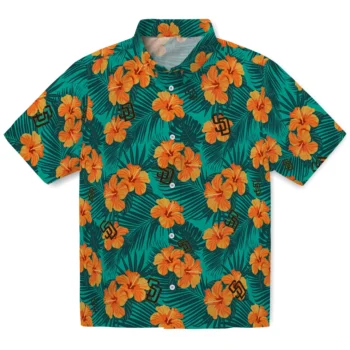 san diego padres hibiscus escape green hawaiian shirts best selling