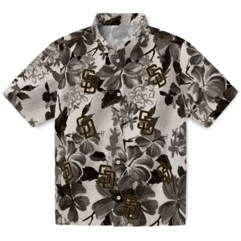 san diego padres hibiscus arrangement brown hawaiian shirts best selling
