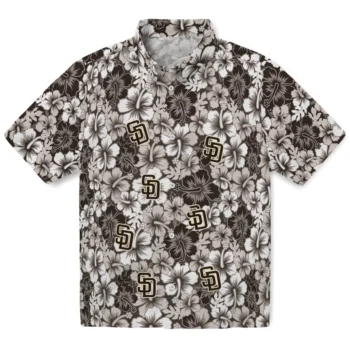 san diego padres hibiscus blooms brown hawaiian shirts best selling
