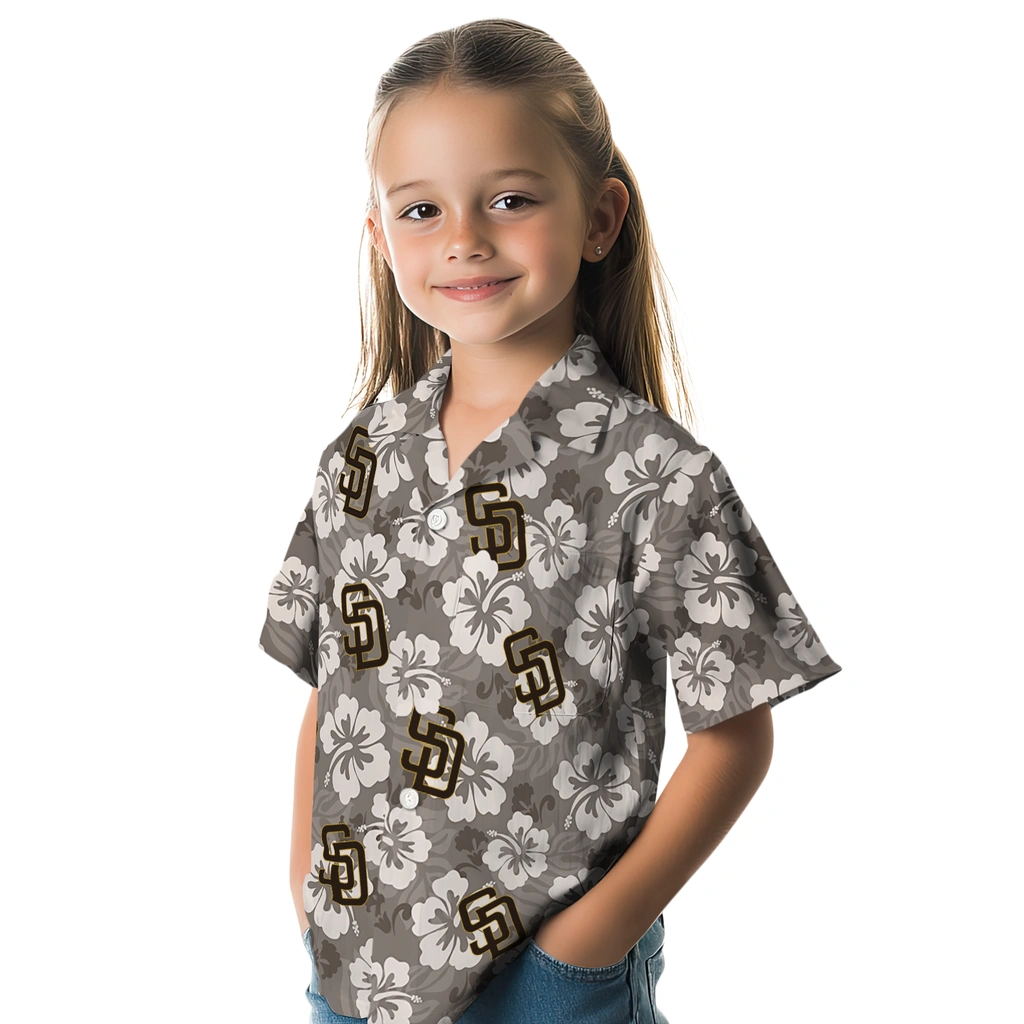 San Diego Padres Hawaiian Shirt - Hibiscus Cluster san diego padres hibiscus cluster brown hawaiian shirts premium grade