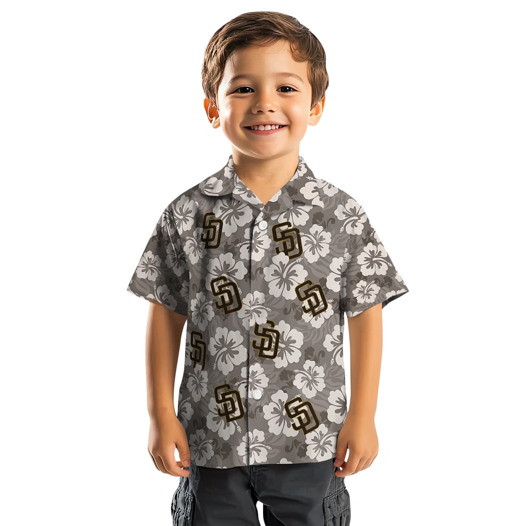San Diego Padres Hawaiian Shirt - Hibiscus Cluster san diego padres hibiscus cluster brown hawaiian shirts top rated