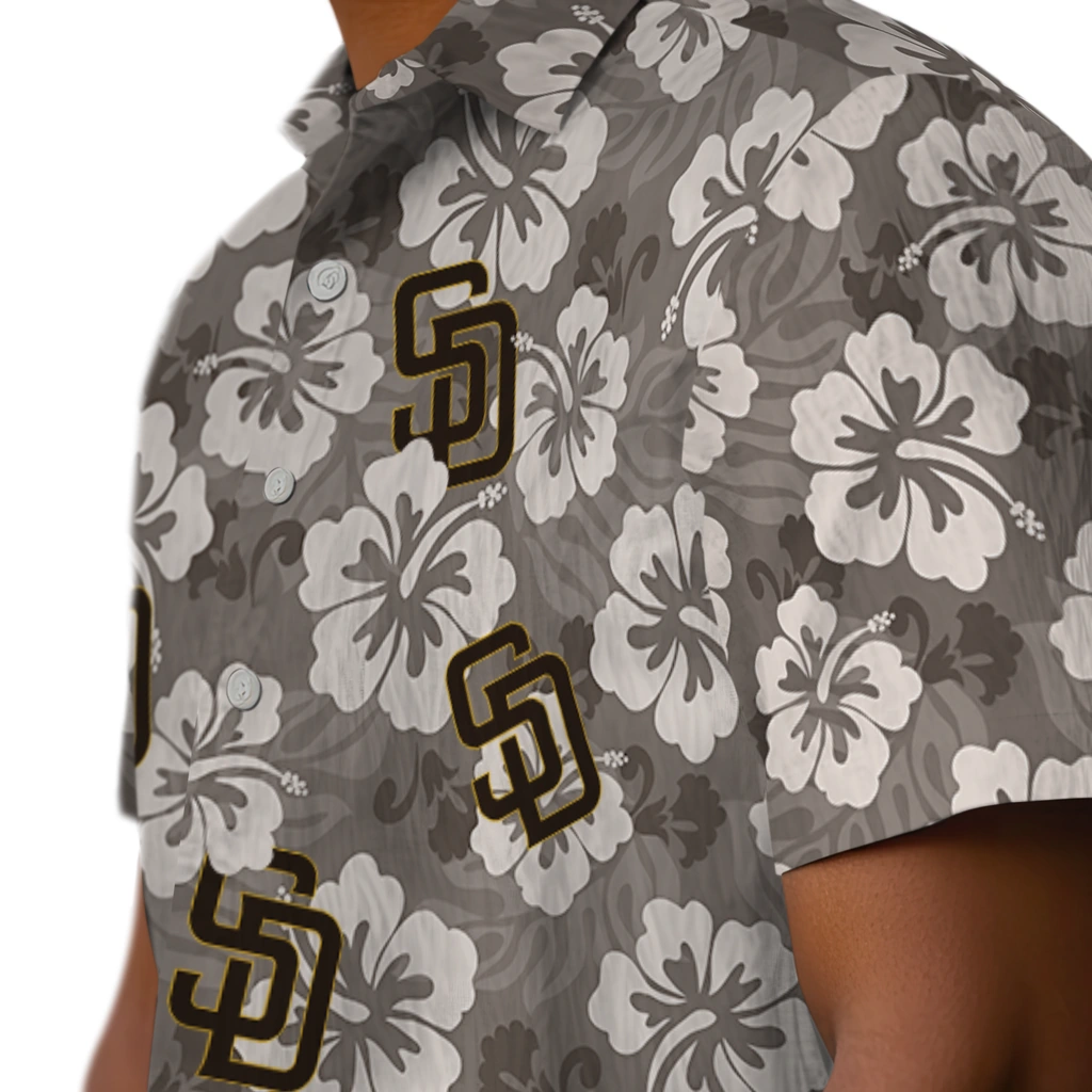 San Diego Padres Hawaiian Shirt - Hibiscus Cluster san diego padres hibiscus cluster brown hawaiian shirts trendy