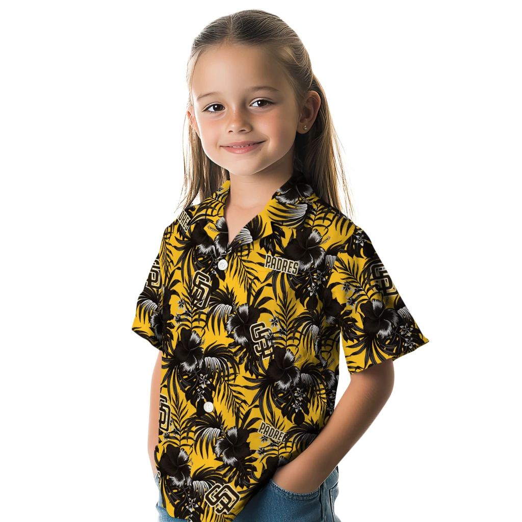 San Diego Padres Hawaiian Shirt - Hibiscus Exotic san diego padres hibiscus exotic brown hawaiian shirts premium grade
