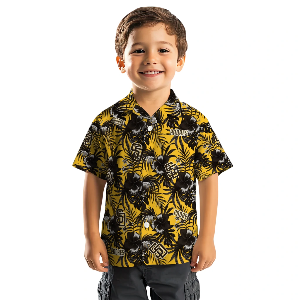 San Diego Padres Hawaiian Shirt - Hibiscus Exotic san diego padres hibiscus exotic brown hawaiian shirts top rated