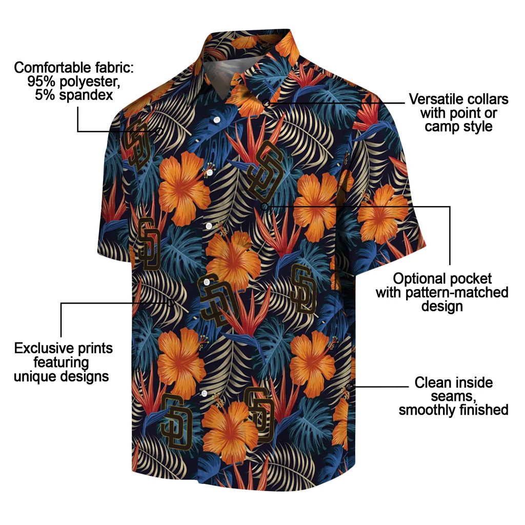 San Diego Padres Hawaiian Shirt - Hibiscus Foliage san diego padres hibiscus foliage hawaiian shirts new arrival