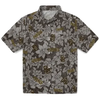 san diego padres hibiscus oasis brown hawaiian shirts best selling