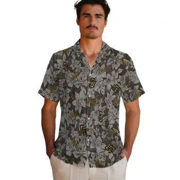 san diego padres hibiscus oasis brown hawaiian shirts fashion forward