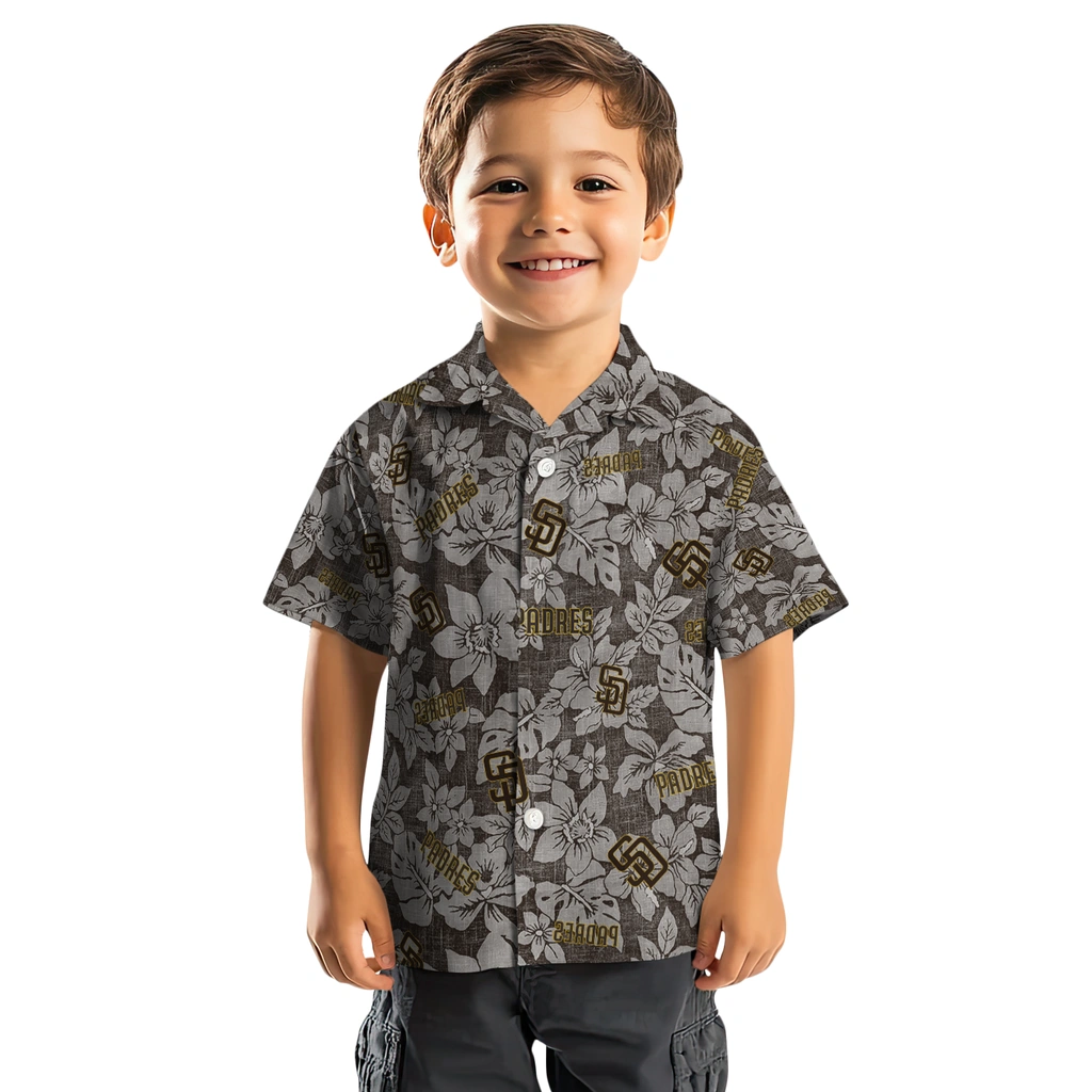 San Diego Padres Hawaiian Shirt - Hibiscus Oasis san diego padres hibiscus oasis brown hawaiian shirts top rated