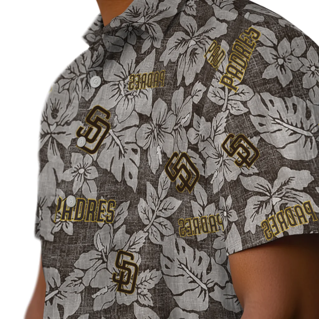 San Diego Padres Hawaiian Shirt - Hibiscus Oasis san diego padres hibiscus oasis brown hawaiian shirts trendy
