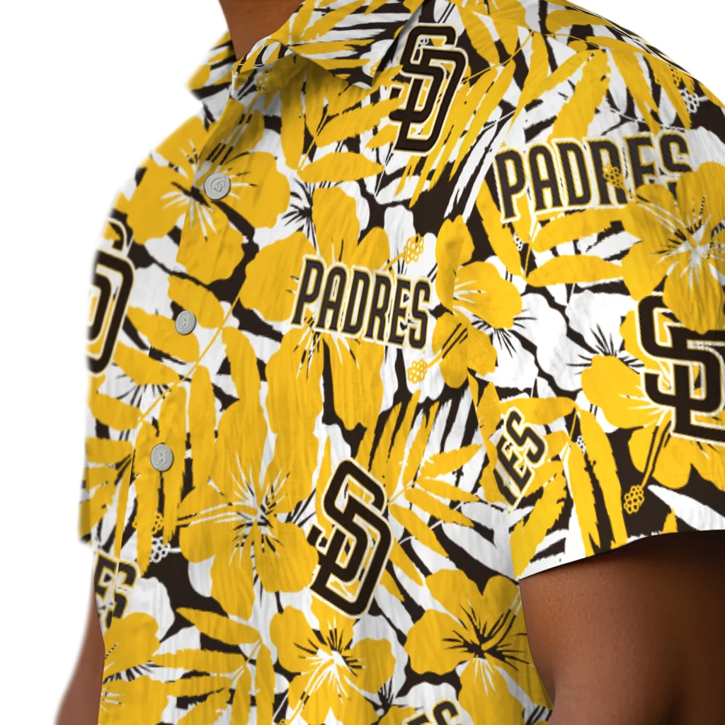San Diego Padres Hawaiian Shirt - Hibiscus Overlay san diego padres hibiscus overlay hawaiian shirts trendy