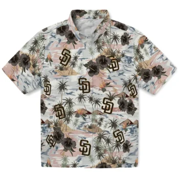 san diego padres hibiscus seaside white hawaiian shirts best selling