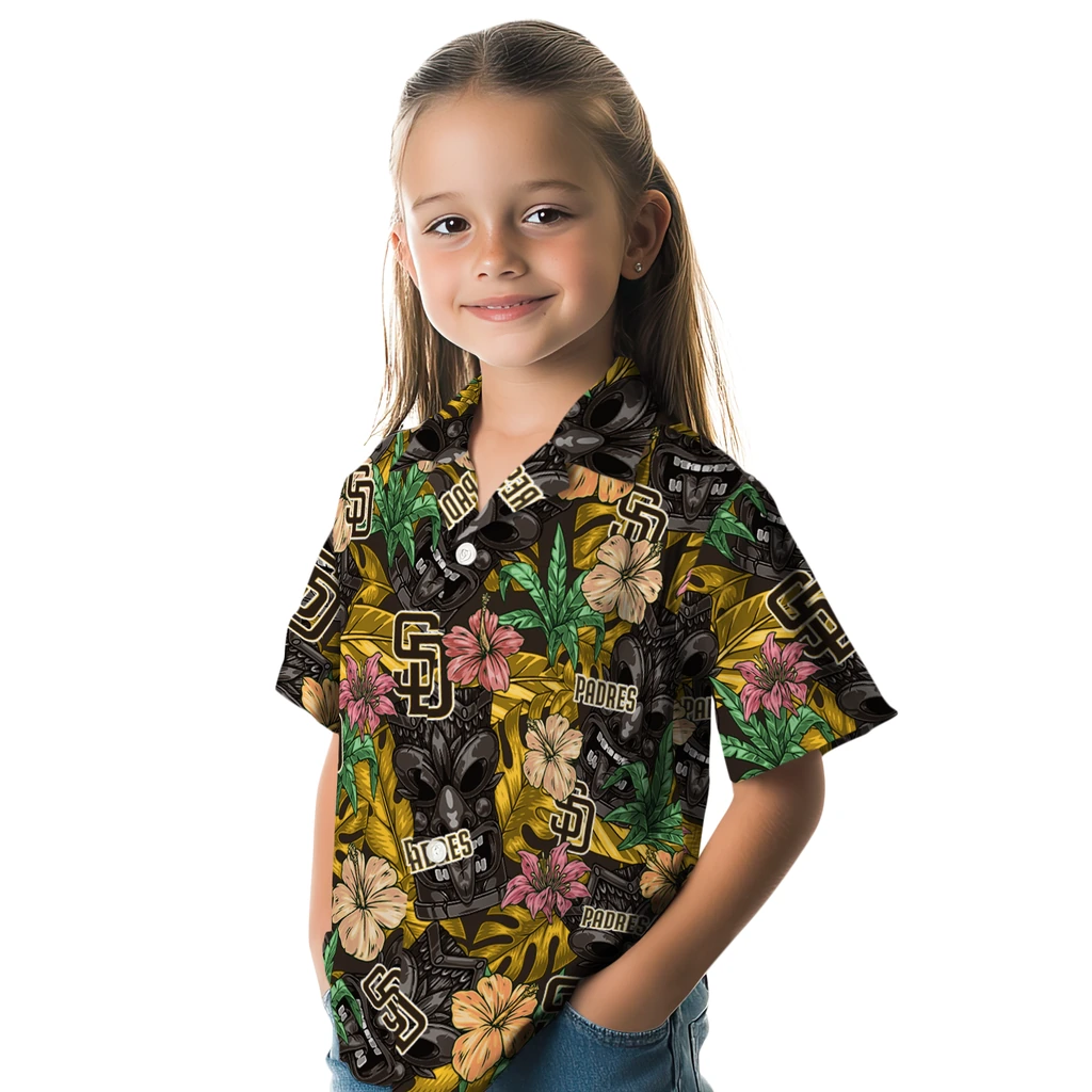 San Diego Padres Hawaiian Shirt - Hibiscus Tiki Jungle san diego padres tiki jungle brown hawaiian shirts premium grade