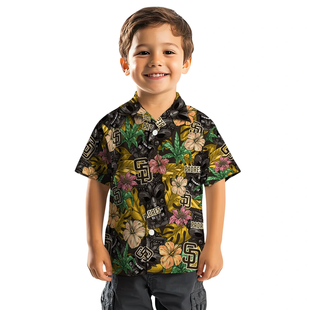 San Diego Padres Hawaiian Shirt - Hibiscus Tiki Jungle san diego padres tiki jungle brown hawaiian shirts top rated