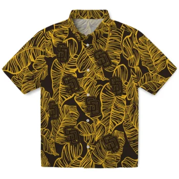 san diego padres leaf outline brown hawaiian shirts best selling