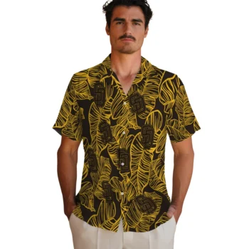 san diego padres leaf outline brown hawaiian shirts fashion forward
